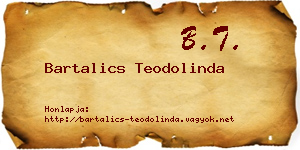 Bartalics Teodolinda névjegykártya